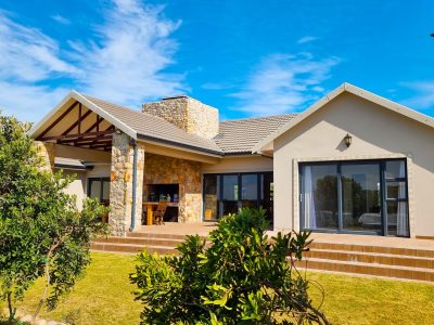 Residential Architect Rustic Farm House Style House along River with Exposed Roof Trusses Design Jeffreys Bay Wavecrest Eastern Cape Holiday House